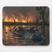 Alligator im Everglades-Waldbrand Mousepad (Vorne)