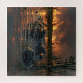 Alligator im Everglades-Waldbrand Puzzle (Horizontal)