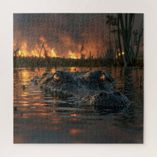 Alligator im Everglades-Waldbrand Puzzle