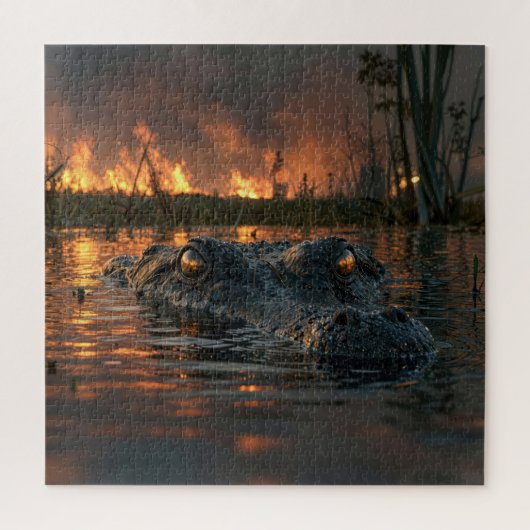 Alligator im Everglades-Waldbrand Puzzle (Vertikal)