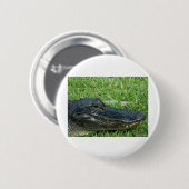 Alligator im Gras Button (Vorne & Hinten)