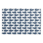 Alligator im Prepppy Stil - Navy Monogramm Kissenbezug (Rückseite)