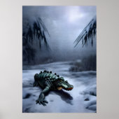 Alligator im Schnee | AI Art Poster (Vorne)