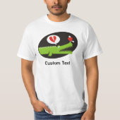 Alligator im T - Shirt Liebe (Vorderseite)