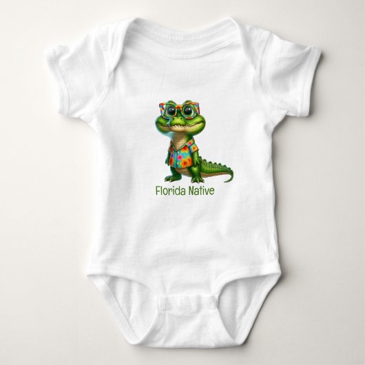 Alligator im tropischen Shirt (Vorderseite)