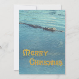 Alligator im Wasser Foto Weihnachtsgrüße Feiertagskarte