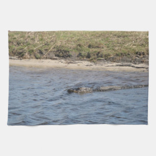 Alligator im Wasser Küchenhandtuch Küchentuch
