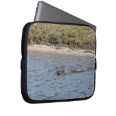 Alligator im Wasserfoto Laptopschutzhülle (Vorne Rechts)
