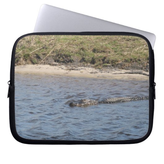 Alligator im Wasserfoto Laptopschutzhülle (Vorderseite)