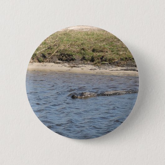 Alligator im Wasserschalter Button (Vorderseite)