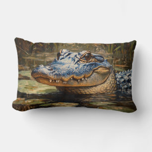 Alligator in den Everglades Wildlife Art Lendenkissen