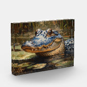 Alligator in der Everglades Wildlife Art Fotoblock (Links)