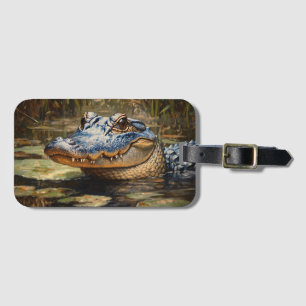 Alligator in der Everglades Wildlife Art Gepäckanhänger