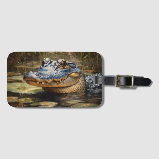 Alligator in der Everglades Wildlife Art Gepäckanhänger