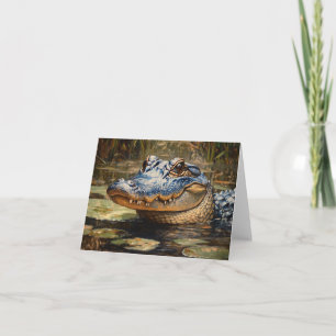 Alligator in der Everglades Wildlife Art Karte