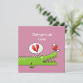 Alligator in der Liebe Einladung (Stehend Vorderseite)