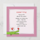 Alligator in der Liebe Einladung (Rückseite)