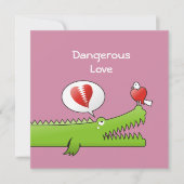 Alligator in der Liebe Einladung (Vorderseite)