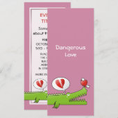 Alligator in der Liebe Einladung (Vorne/Hinten)