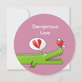 Alligator in der Liebe Einladung (Vorderseite)