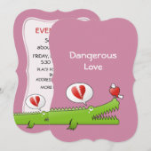 Alligator in der Liebe Einladung (Vorne/Hinten)