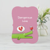 Alligator in der Liebe Einladung (Stehend Vorderseite)