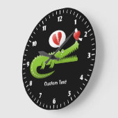 Alligator in der Liebe Große Uhr (Winkel)