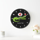 Alligator in der Liebe Große Uhr (Zuhause)