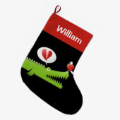 Alligator in der Liebe Großer Weihnachtsstrumpf (Vorderansicht (hängend))