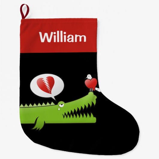 Alligator in der Liebe Großer Weihnachtsstrumpf (Vorderseite)