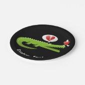 Alligator in der Liebe Papierplatte Pappteller (Schrägansicht)