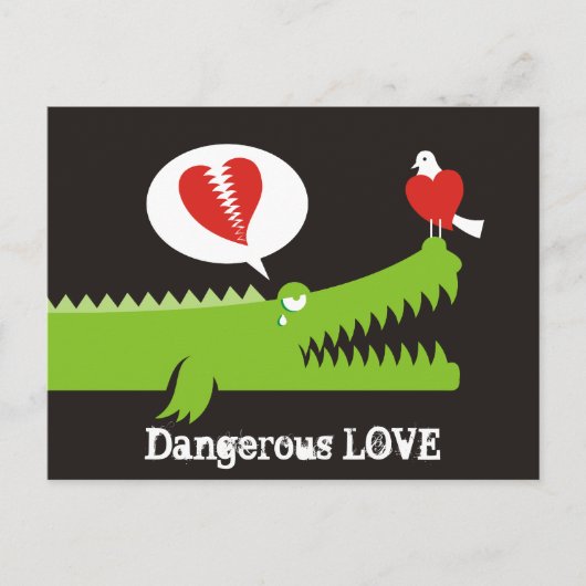 Alligator in der Liebe Postkarte (Vorderseite)