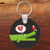 Alligator in der Liebe Schlüsselanhänger (Vorderseite)