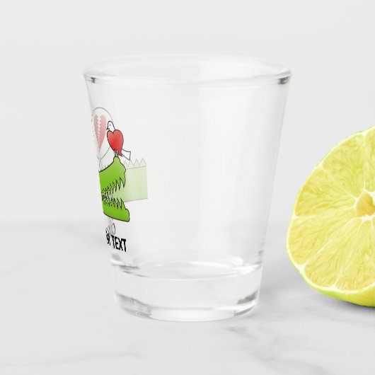 Alligator in der Liebe Schnapsglas (Rechts)