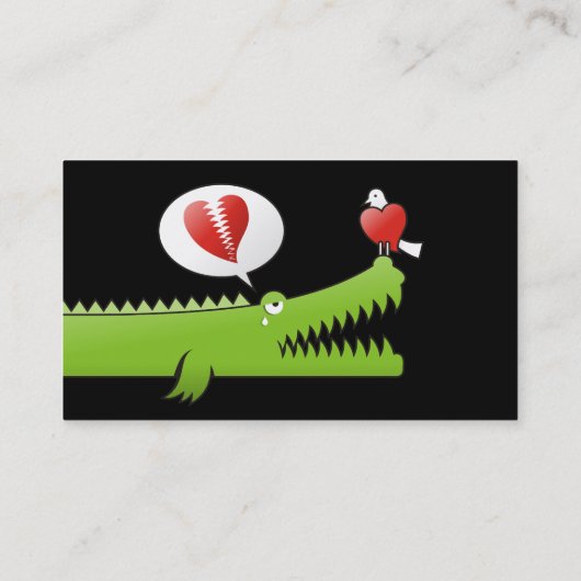 Alligator in der Liebe Visitenkarte (Rückseite)