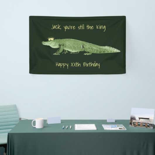 Alligator in einem Kronengeburtenbanner Banner (Messeveranstaltung)