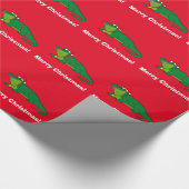 Alligator in einer Weihnachtsmannmütze Geschenkpapier (Ecke)