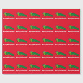 Alligator in einer Weihnachtsmannmütze Geschenkpapier (Flach)