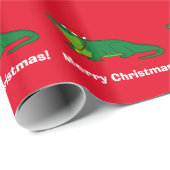 Alligator in einer Weihnachtsmannmütze Geschenkpapier (Rolleneckpunkt)