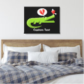 Alligator in Liebe Canvas Print Leinwanddruck (Insitu (Schlafzimmer))