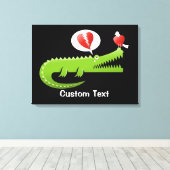 Alligator in Liebe Canvas Print Leinwanddruck (Insitu (Holzboden))
