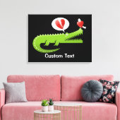 Alligator in Liebe Canvas Print Leinwanddruck (Insitu (Wohnzimmer))
