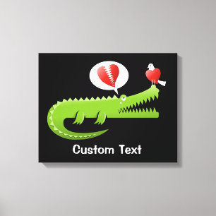 Alligator in Liebe Canvas Print Leinwanddruck