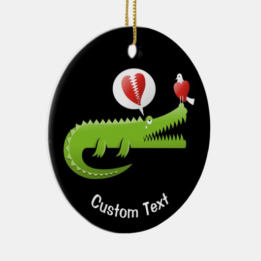 Alligator in Liebe Keramik Ornament (Rechts)