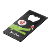 Alligator in Liebe Kreditkarte Flaschenöffner (Vorderseite Schrägansicht)