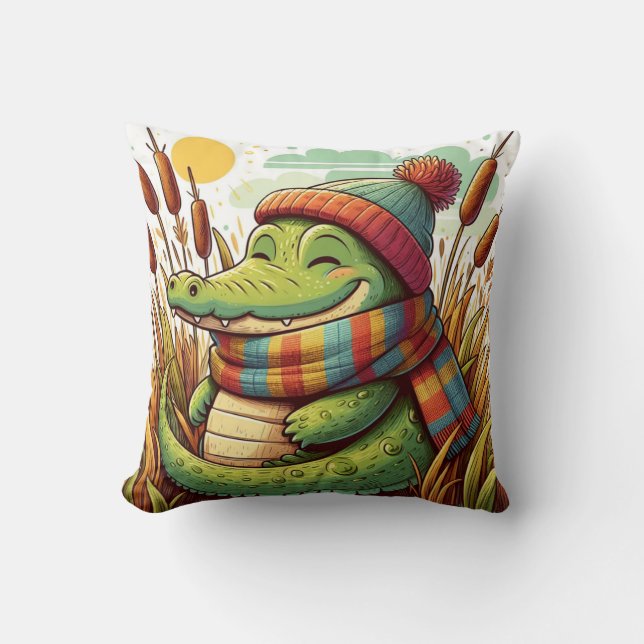 Alligator-Inspiriert Pillow Kissen (Vorderseite)