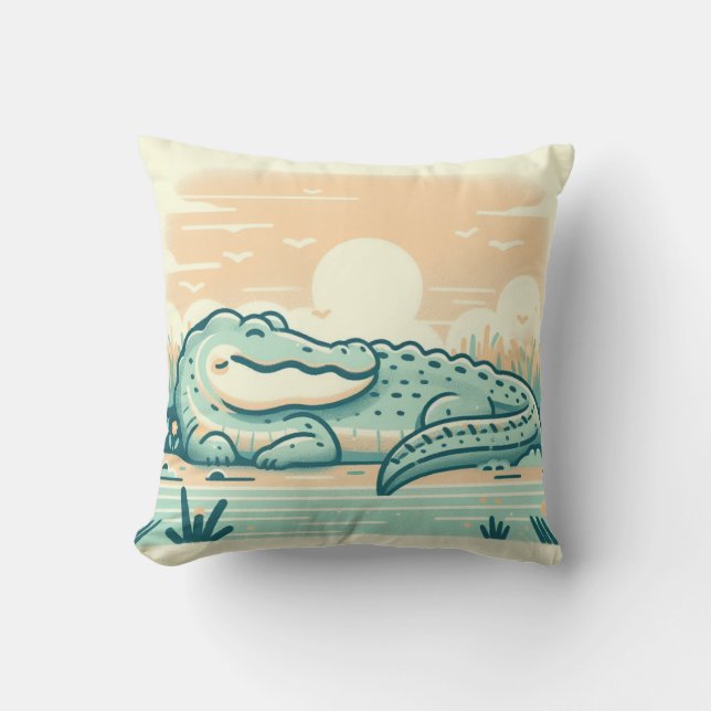 Alligator-Inspiriert Pillow Kissen (Vorderseite)