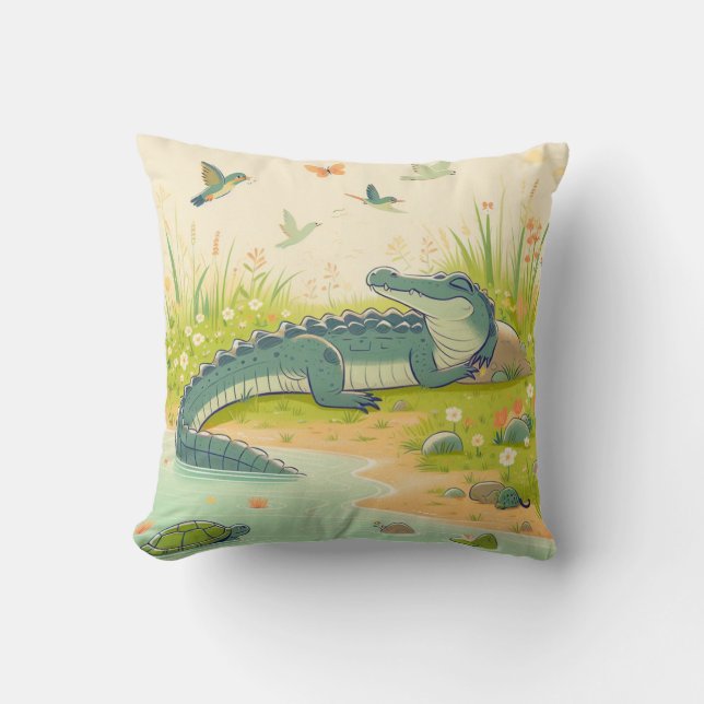 Alligator-Inspiriert Pillow Kissen (Vorderseite)