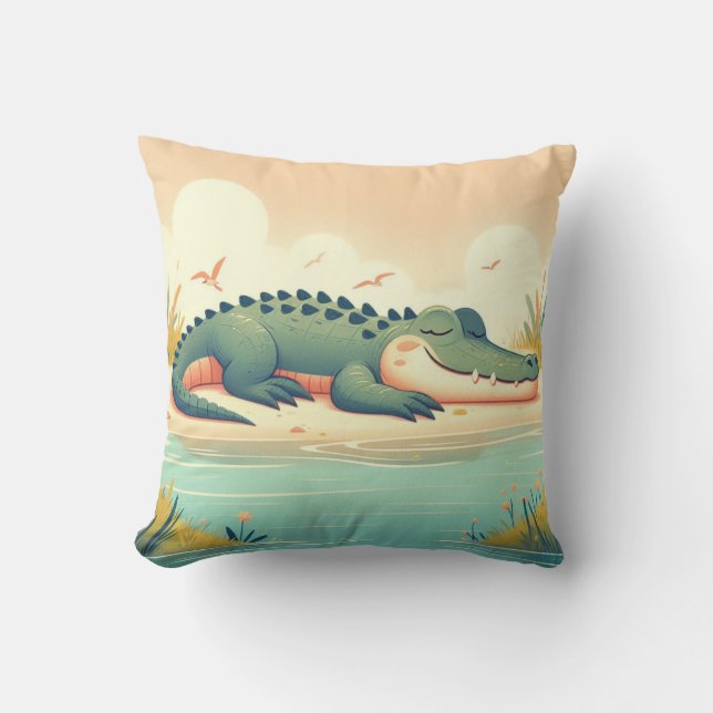 Alligator-Inspiriert Pillow Kissen (Vorderseite)