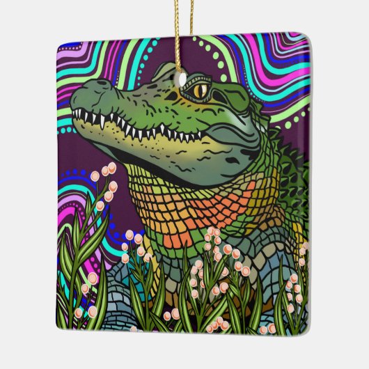 Alligator Keramik Ornament (Links)
